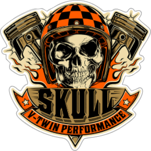 skull v twin performance vinyl sticker