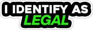 i identify as legal vinyl sticker