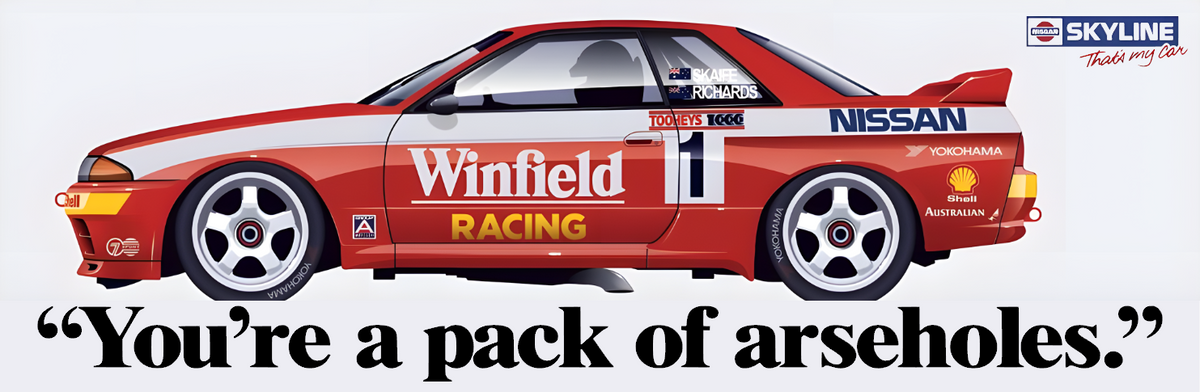 skaife richards skyline pack of arseholes bumper sticker