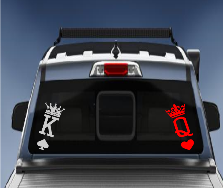 King and Queen vinyl sticker/decal comes in a pack of 2