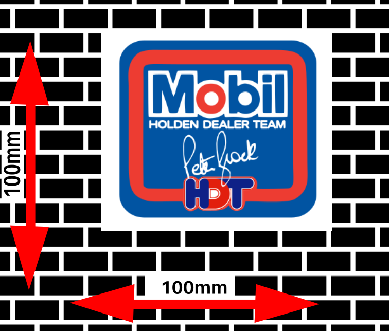 Mobil HDT Peter Brock Signed vintage/retro Sticker