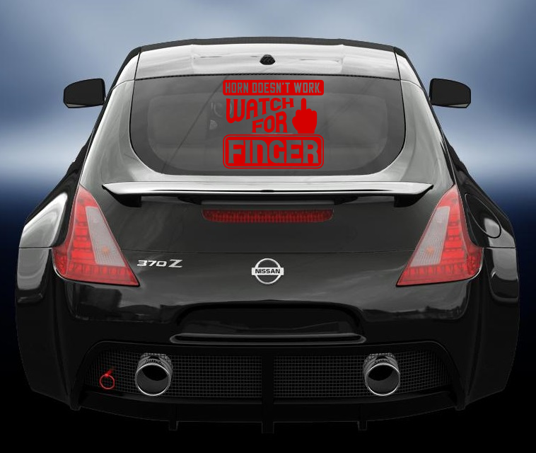 Horn doesnt work look for finger vinyl sticker