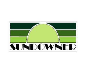Sundowner retro design printed sticker in green