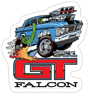 gt falcon printed sticker