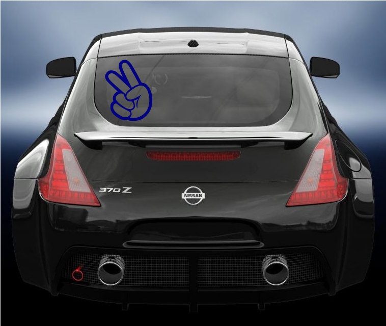 Two fingers jdm style hand vinyl decal