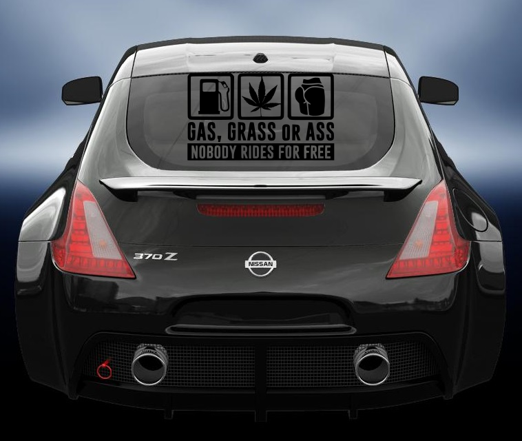 Gas grass or ass vinyl decal sticker