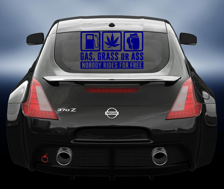 Gas grass or ass vinyl decal sticker