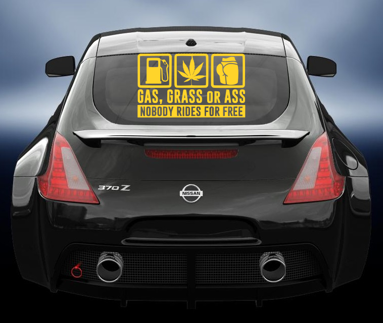 Gas grass or ass vinyl decal sticker