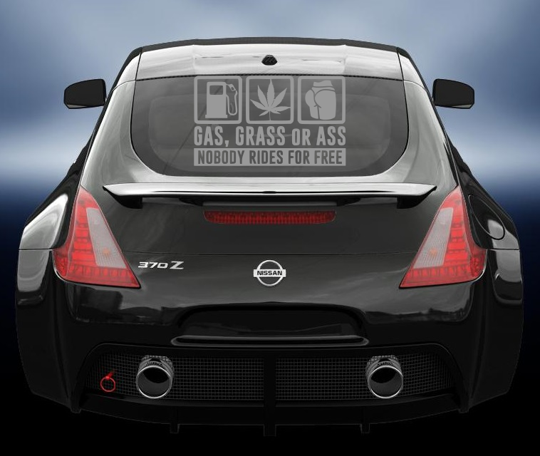 Gas grass or ass vinyl decal sticker