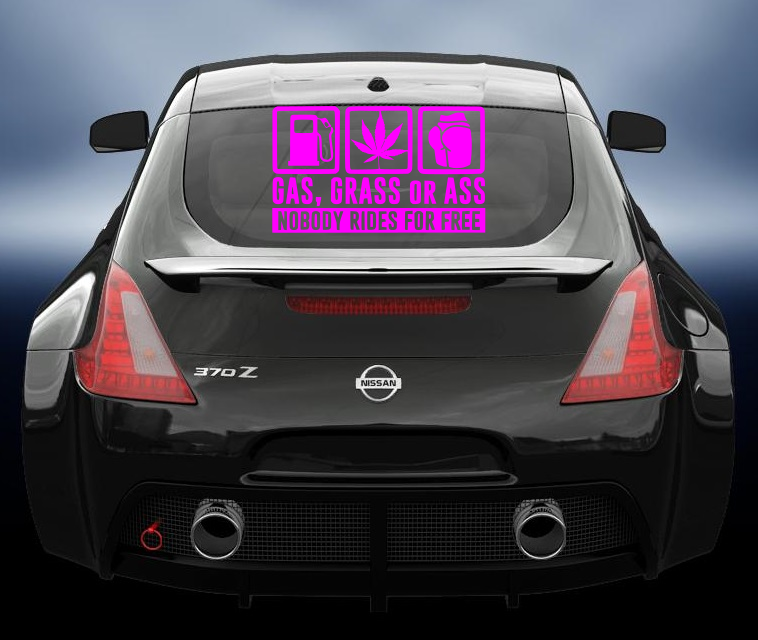 Gas grass or ass vinyl decal sticker