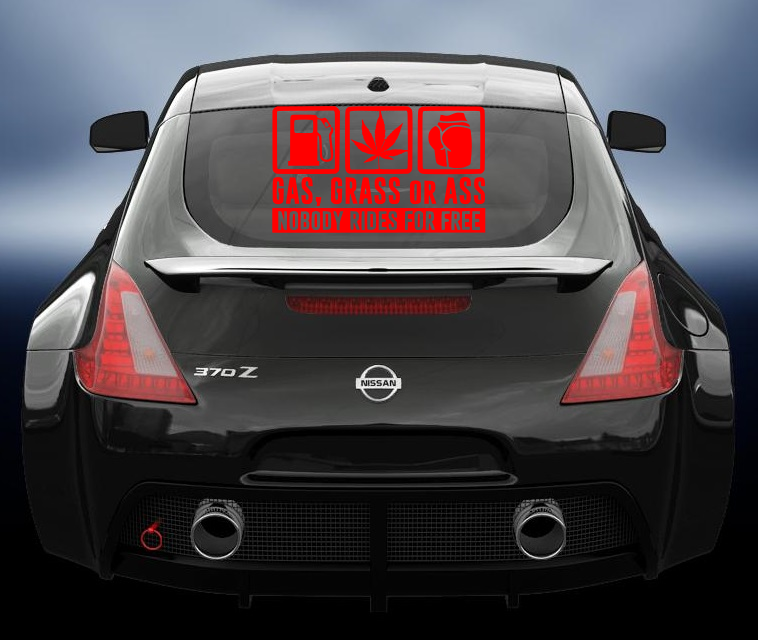Gas grass or ass vinyl decal sticker
