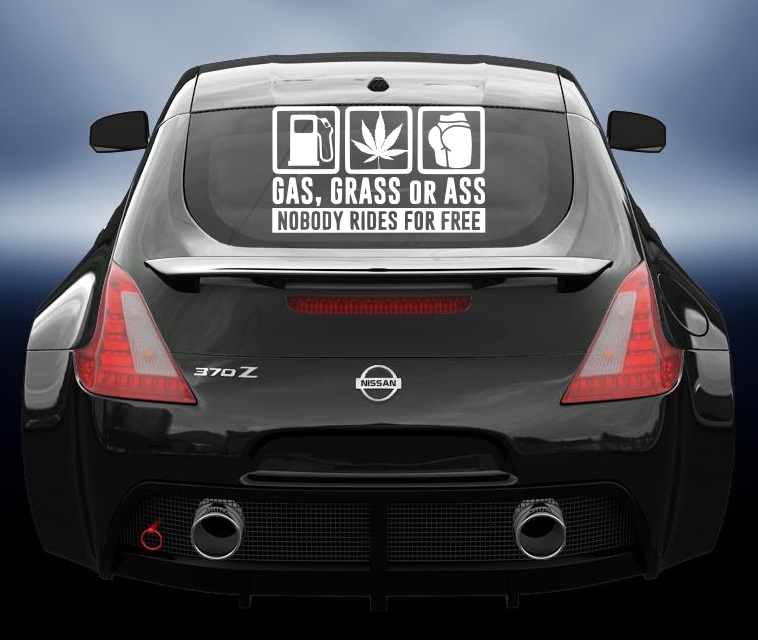 Gas grass or ass vinyl decal sticker