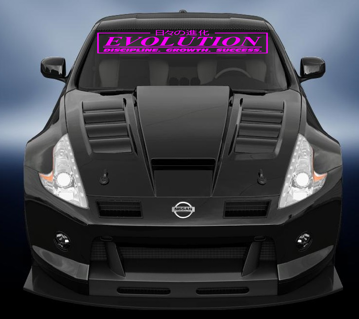 Evolution car windscreen jdm style banner