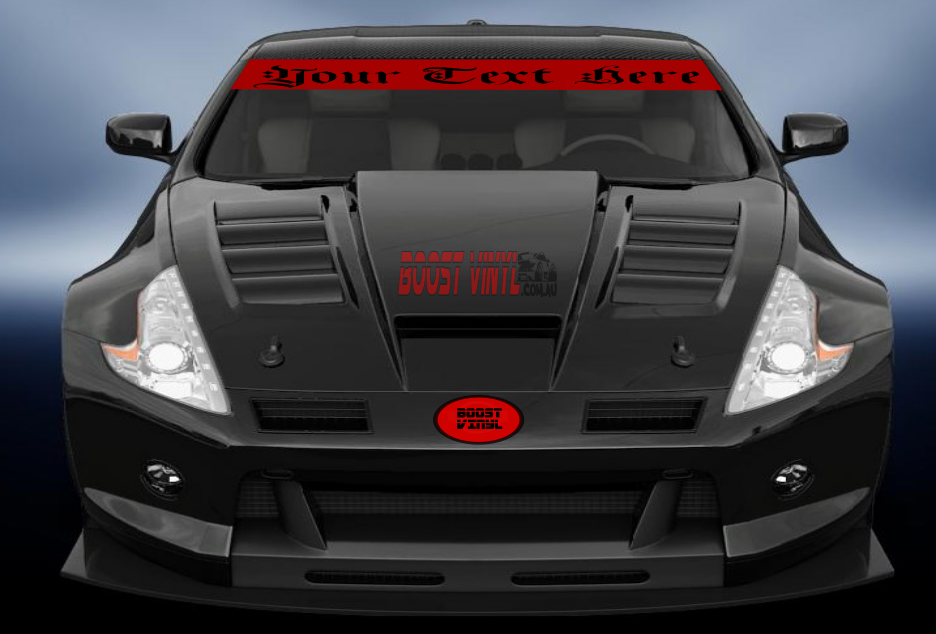 reverse windscreen banner custom text