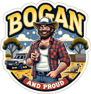 bogan and proud vinyl sticker