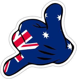 aussie flag jdm hand vinyl sticker