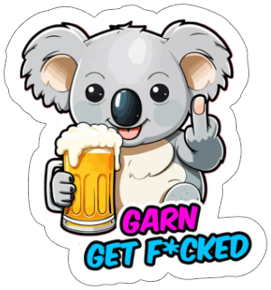 garn get fucked vinyl sticker