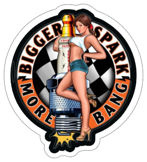 bigger spark more bang vinyl sticker