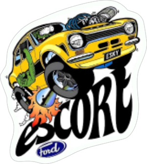 ford escort printed sticker