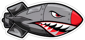 smiling bomb vinyl sticker