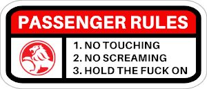 holden passenger rules vinyl sticker