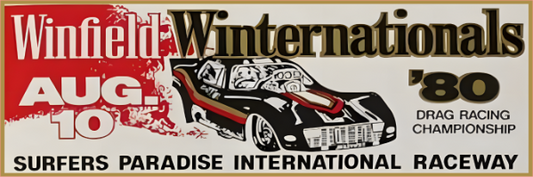 winternationals 1980 drag racing championship bumper sticker