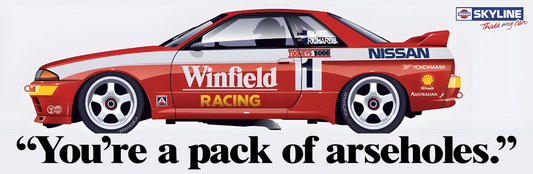 skaife richards skyline pack of arseholes bumper sticker