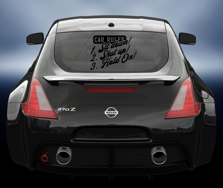 Car rules vinyl sticker