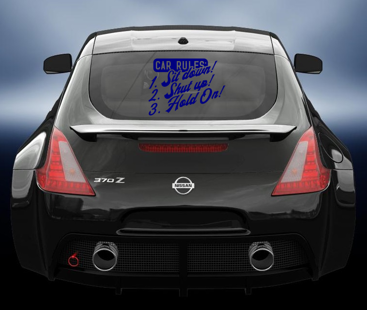 Car rules vinyl sticker