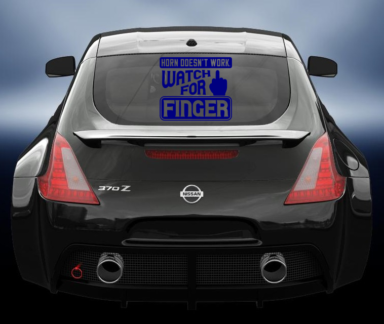 Horn doesnt work look for finger vinyl sticker
