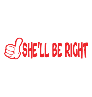 she'll be right vinyl Decal