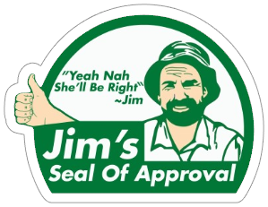 jims seal of approval vinyl sticker