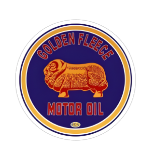 golden fleece motor oil retro Sticker