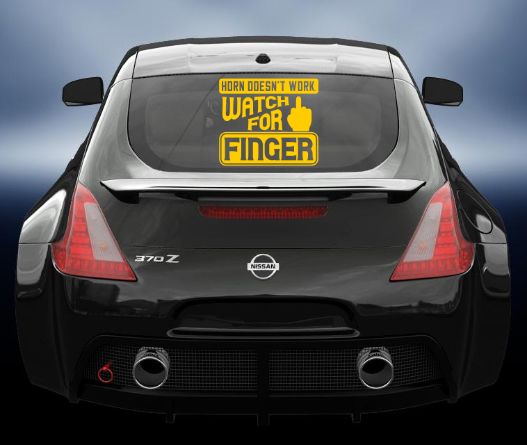 Horn doesnt work look for finger vinyl sticker