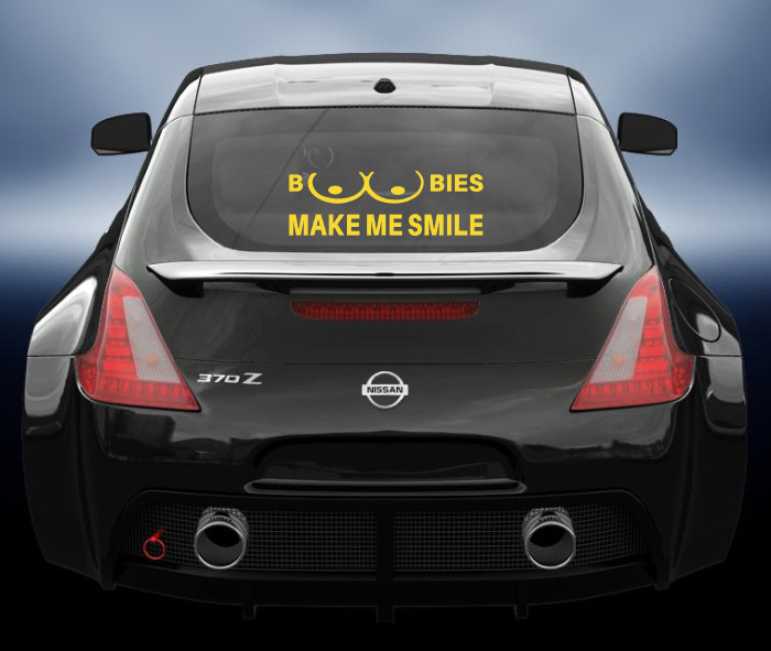 Boobies make me smile Vinyl Decal/sticker