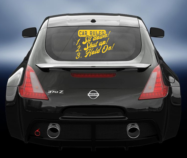 Car rules vinyl sticker