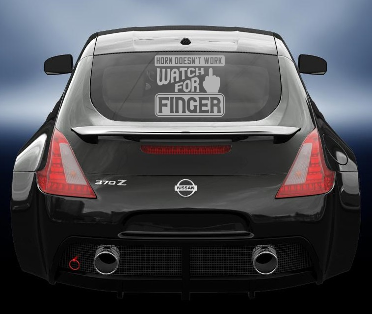 Horn doesnt work look for finger vinyl sticker