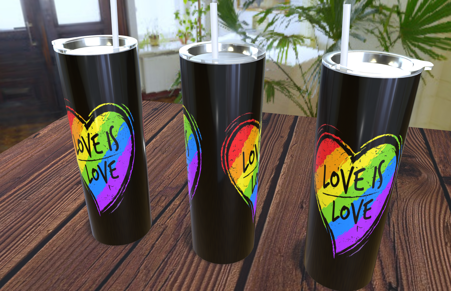 Love is Love design 20oz skinny tumbler