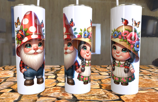 Ma and Pa farm gnome design 20oz skinny tumbler