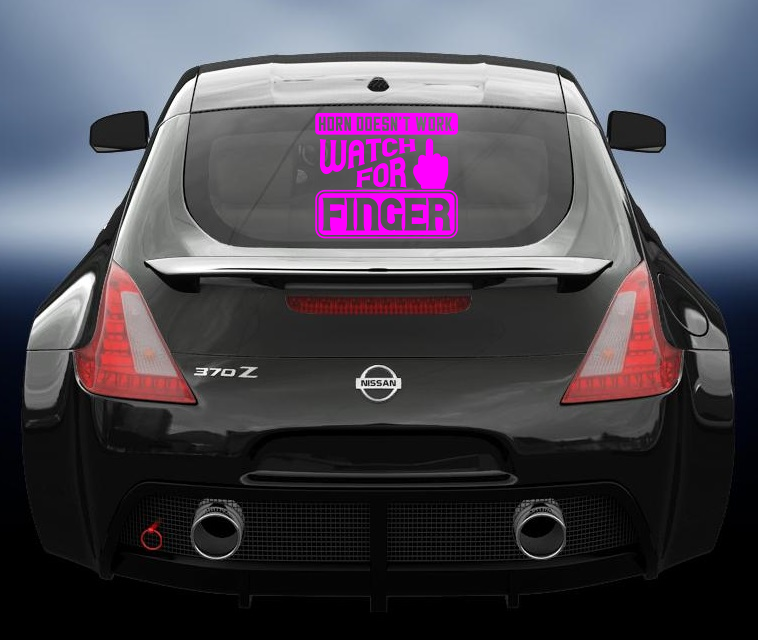 Horn doesnt work look for finger vinyl sticker
