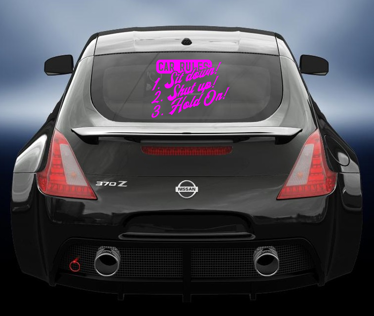 Car rules vinyl sticker