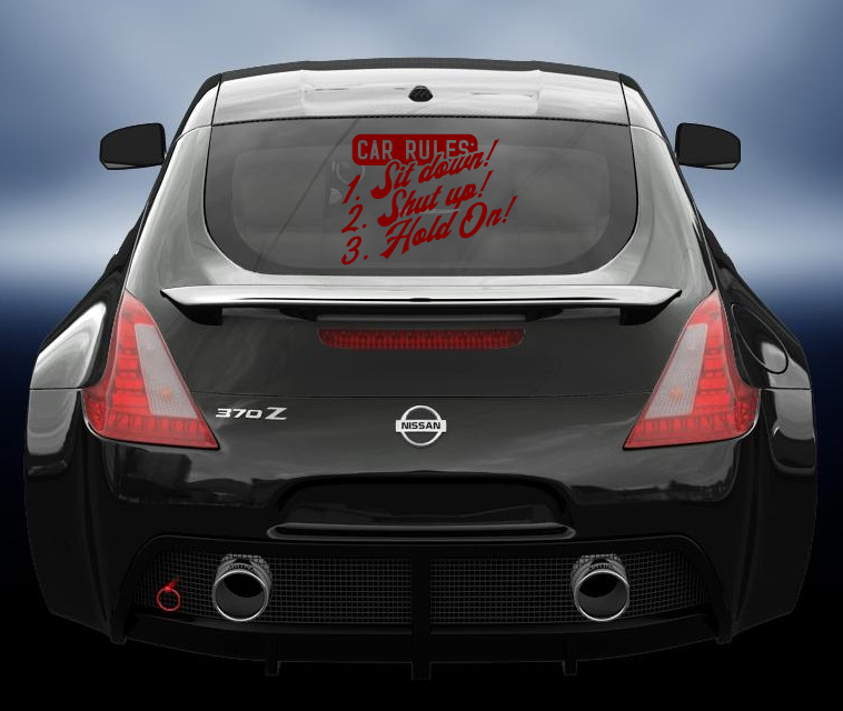 Car rules vinyl sticker