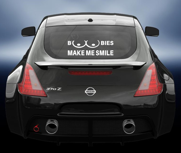 Boobies make me smile Vinyl Decal/sticker