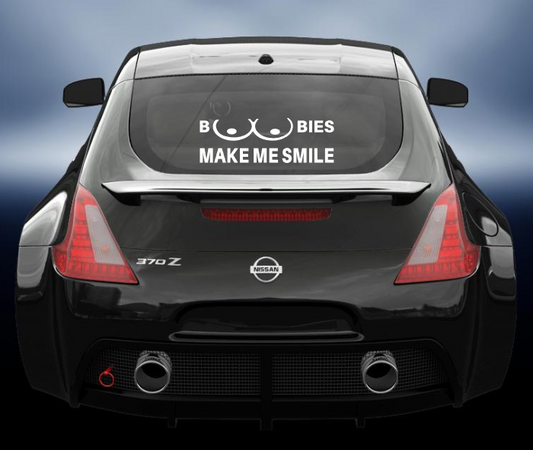 Boobies make me smile Vinyl Decal/sticker