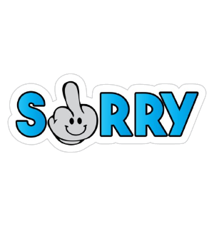 sorry finger Vinyl Sticker