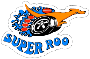 super roo printed sticker