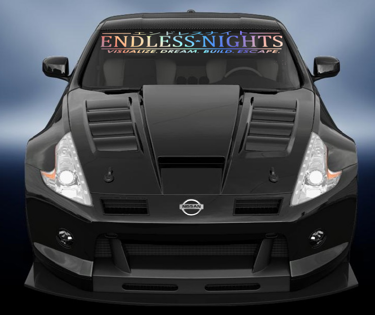 Endless nights car windscreen jdm style banner