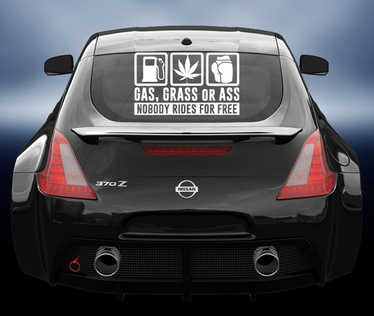 Gas grass or ass vinyl decal sticker