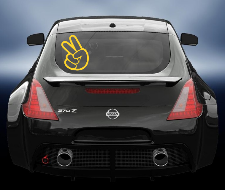 Two fingers jdm style hand vinyl decal