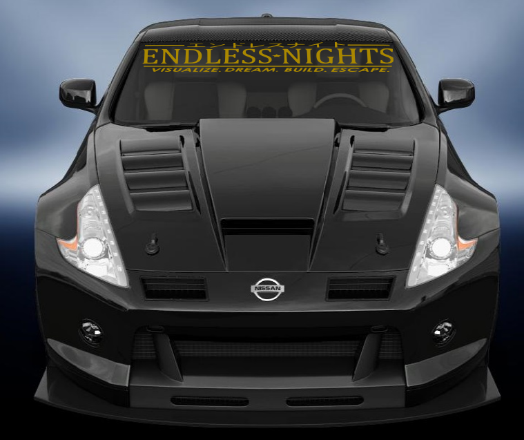 Endless nights car windscreen jdm style banner